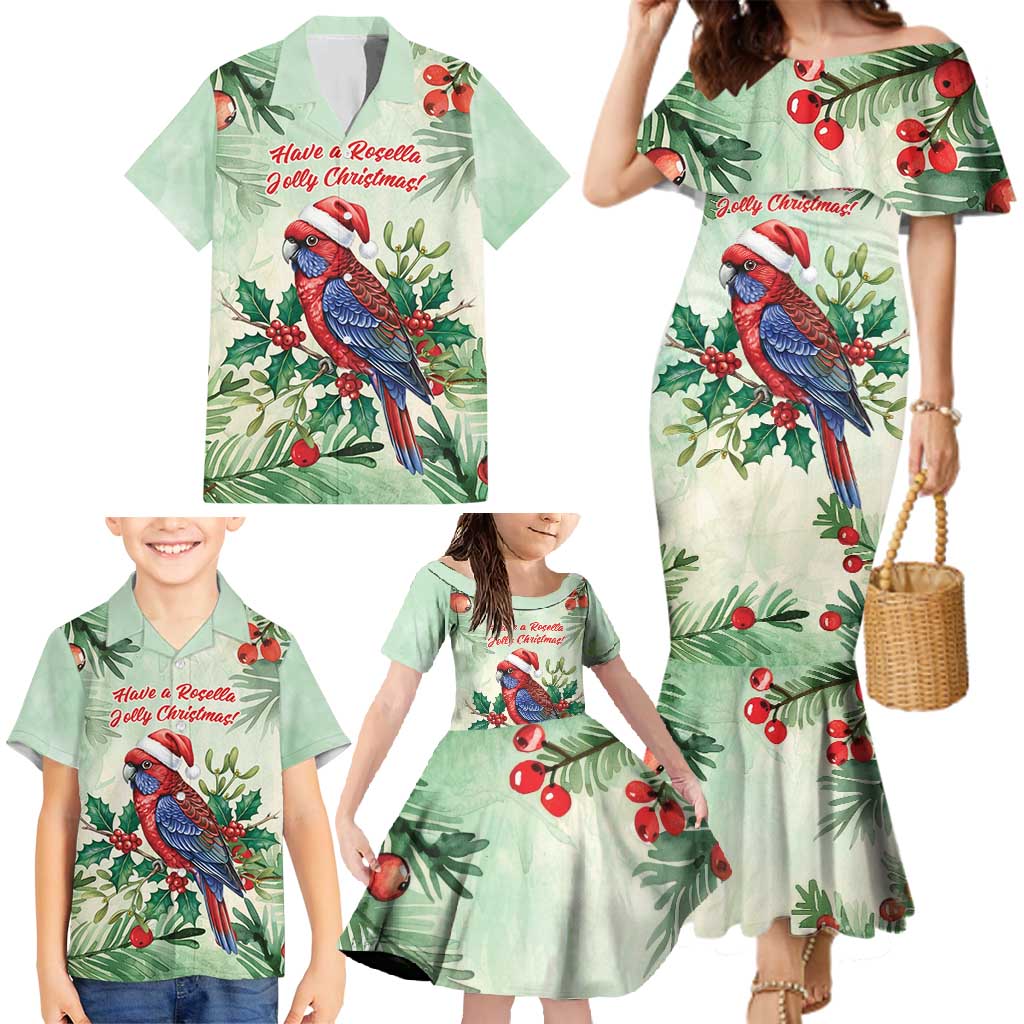 Watercolor Floral Crimson Rosella Family Matching Mermaid Dress and Hawaiian Shirt It’s Aussie Christmas Time! - Aussie Hoodie