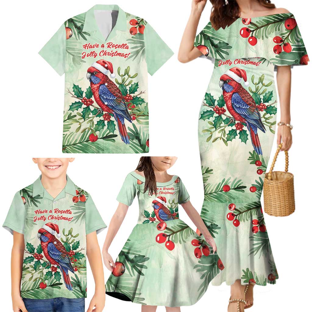 Watercolor Floral Crimson Rosella Family Matching Mermaid Dress and Hawaiian Shirt It’s Aussie Christmas Time! - Aussie Hoodie