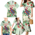 Watercolor Floral Crimson Rosella Family Matching Mermaid Dress and Hawaiian Shirt It’s Aussie Christmas Time! - Aussie Hoodie