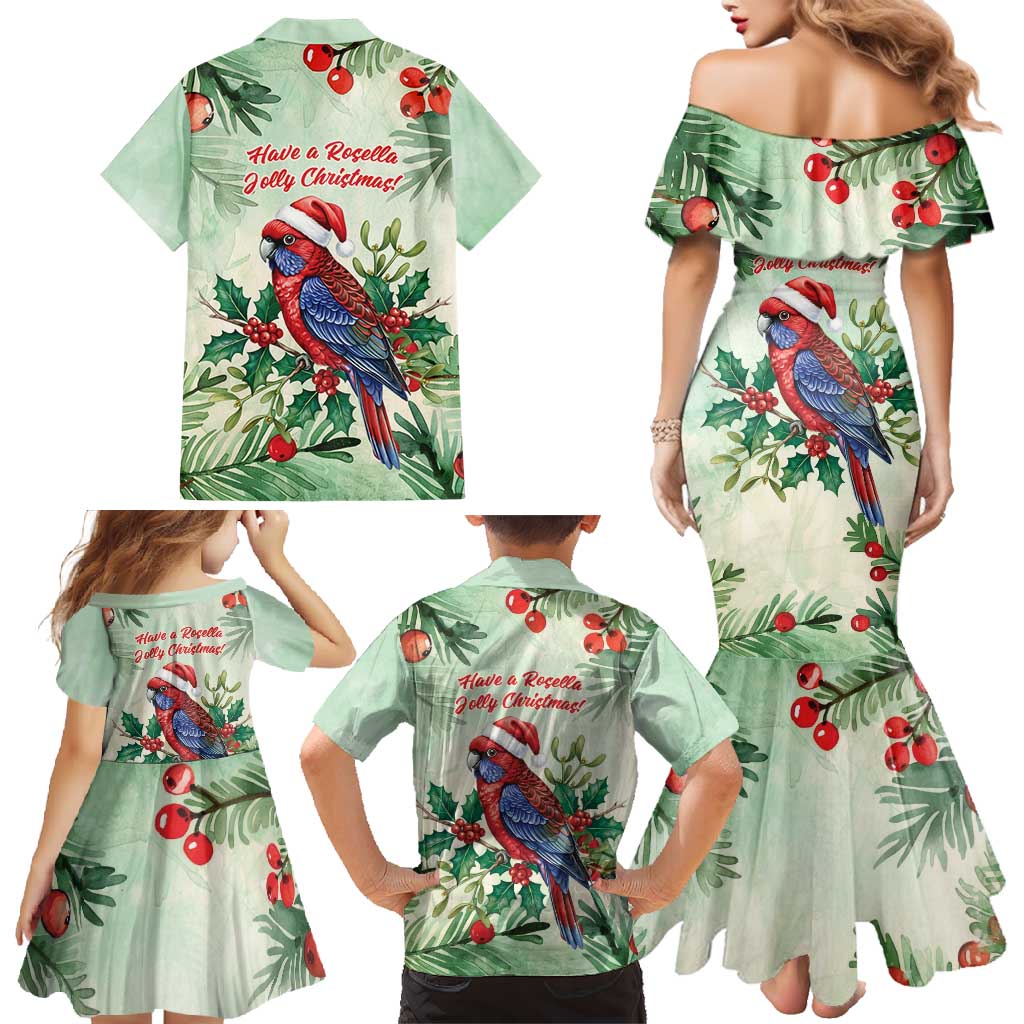 Watercolor Floral Crimson Rosella Family Matching Mermaid Dress and Hawaiian Shirt It’s Aussie Christmas Time! - Aussie Hoodie