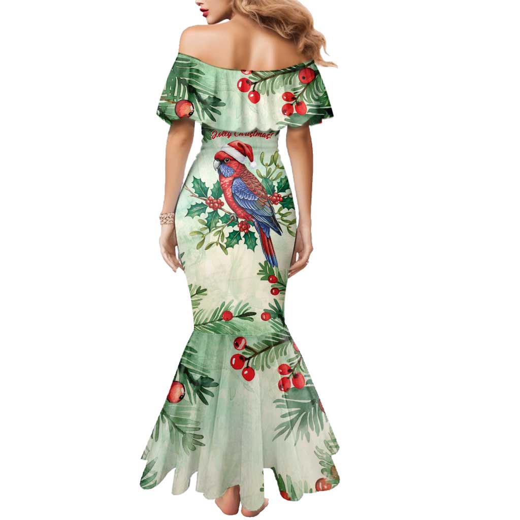 Watercolor Floral Crimson Rosella Family Matching Mermaid Dress and Hawaiian Shirt It’s Aussie Christmas Time! - Aussie Hoodie