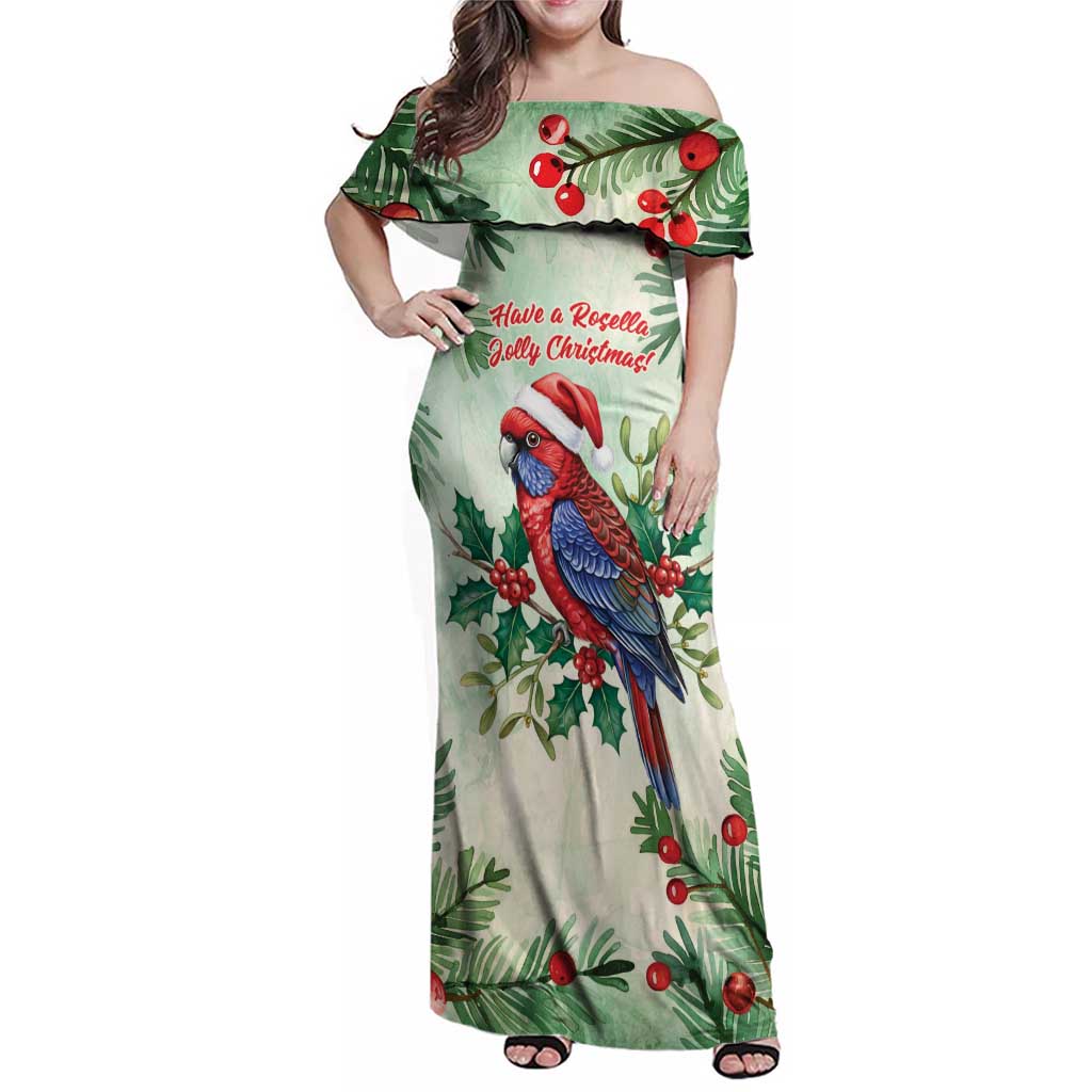 Watercolor Floral Crimson Rosella Family Matching Off Shoulder Maxi Dress and Hawaiian Shirt It’s Aussie Christmas Time! - Aussie Hoodie
