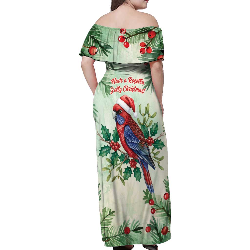Watercolor Floral Crimson Rosella Family Matching Off Shoulder Maxi Dress and Hawaiian Shirt It’s Aussie Christmas Time! - Aussie Hoodie