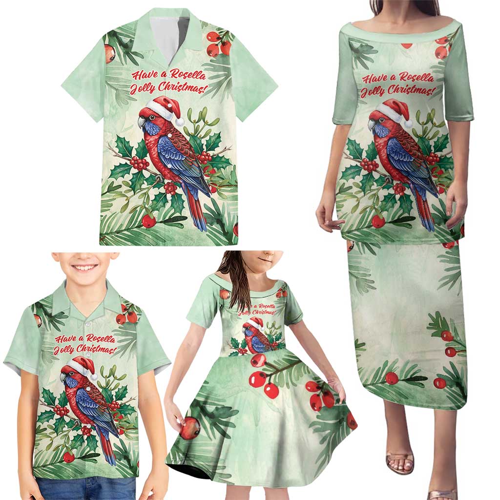 Watercolor Floral Crimson Rosella Family Matching Puletasi and Hawaiian Shirt It’s Aussie Christmas Time! - Aussie Hoodie