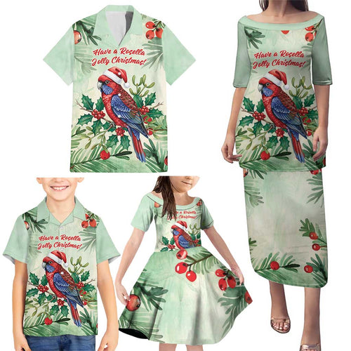 Watercolor Floral Crimson Rosella Family Matching Puletasi and Hawaiian Shirt It’s Aussie Christmas Time! - Aussie Hoodie