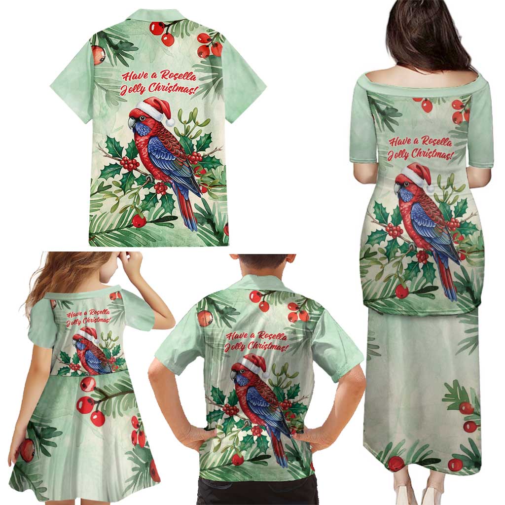 Watercolor Floral Crimson Rosella Family Matching Puletasi and Hawaiian Shirt It’s Aussie Christmas Time! - Aussie Hoodie