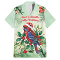 Watercolor Floral Crimson Rosella Family Matching Puletasi and Hawaiian Shirt It’s Aussie Christmas Time! - Aussie Hoodie
