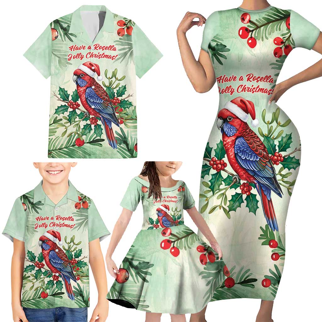 Watercolor Floral Crimson Rosella Family Matching Short Sleeve Bodycon Dress and Hawaiian Shirt It’s Aussie Christmas Time! - Aussie Hoodie