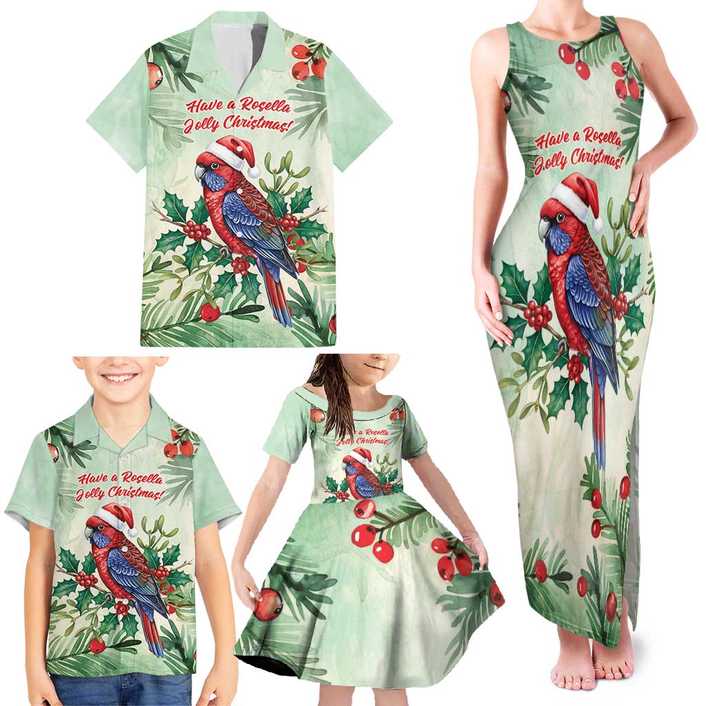 Watercolor Floral Crimson Rosella Family Matching Tank Maxi Dress and Hawaiian Shirt It’s Aussie Christmas Time! - Aussie Hoodie
