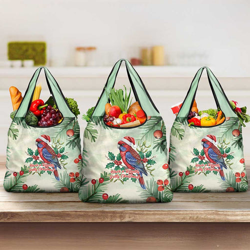 Watercolor Floral Crimson Rosella Grocery Bag It’s Aussie Christmas Time! - Aussie Hoodie