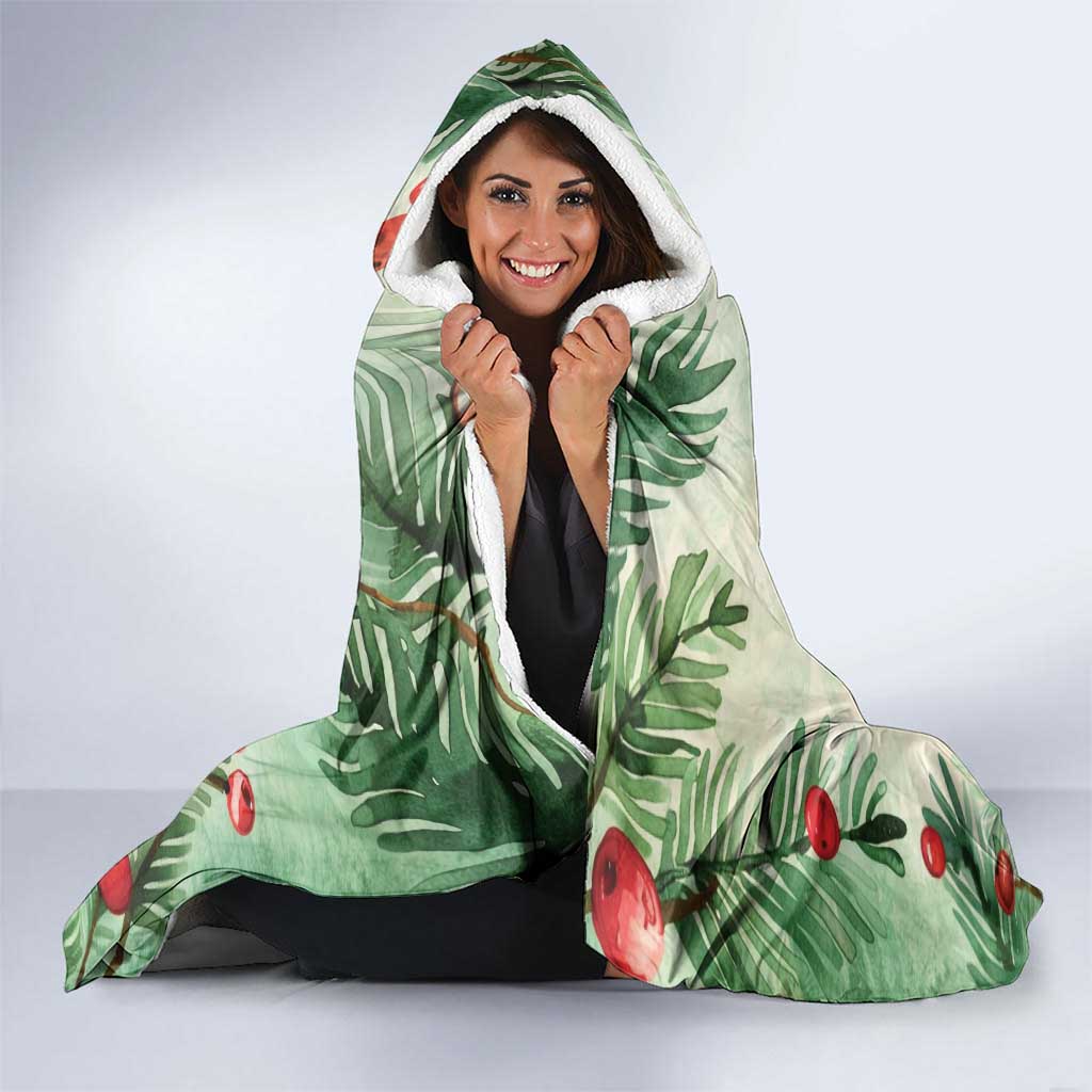 Watercolor Floral Crimson Rosella Hooded Blanket It’s Aussie Christmas Time! - Aussie Hoodie