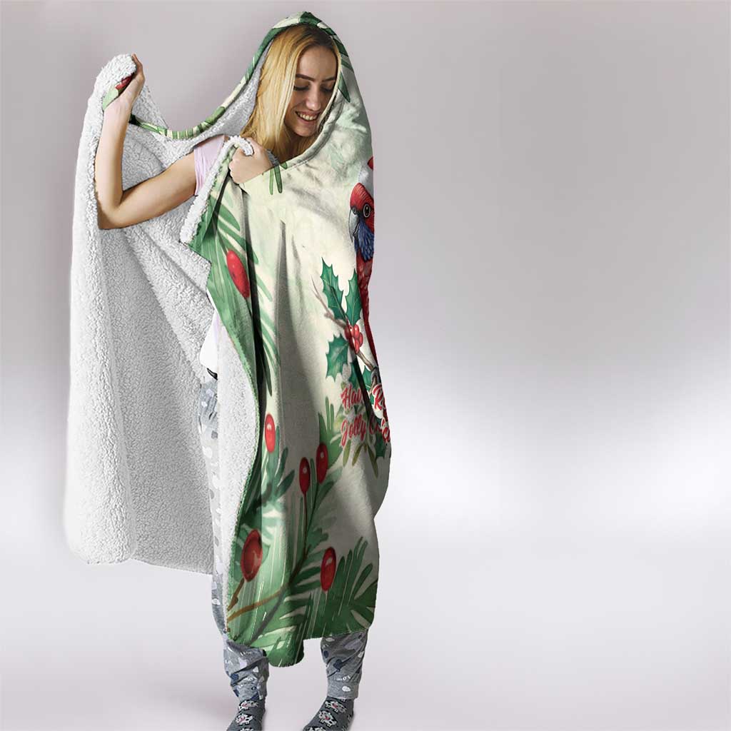 Watercolor Floral Crimson Rosella Hooded Blanket It’s Aussie Christmas Time! - Aussie Hoodie