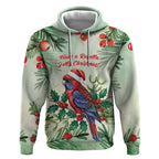 Watercolor Floral Crimson Rosella Hoodie It’s Aussie Christmas Time! - Aussie Hoodie