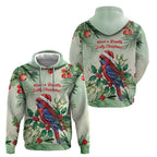 Watercolor Floral Crimson Rosella Hoodie It’s Aussie Christmas Time! - Aussie Hoodie