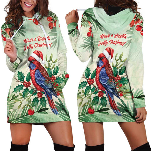 Watercolor Floral Crimson Rosella Hoodie Dress It’s Aussie Christmas Time! - Aussie Hoodie