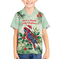 Watercolor Floral Crimson Rosella Kid Hawaiian Shirt It’s Aussie Christmas Time! - Aussie Hoodie