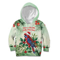 Watercolor Floral Crimson Rosella Kid Hoodie It’s Aussie Christmas Time! - Aussie Hoodie