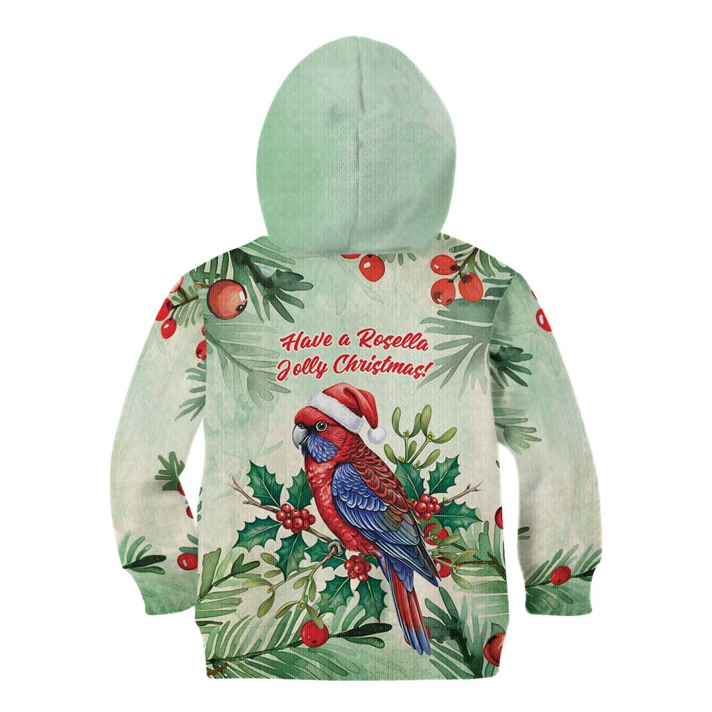 Watercolor Floral Crimson Rosella Kid Hoodie It’s Aussie Christmas Time! - Aussie Hoodie