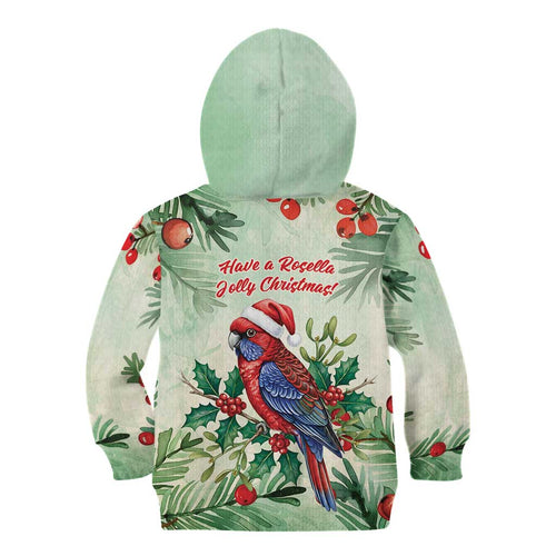 Watercolor Floral Crimson Rosella Kid Hoodie It’s Aussie Christmas Time! - Aussie Hoodie