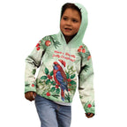 Watercolor Floral Crimson Rosella Kid Hoodie It’s Aussie Christmas Time! - Aussie Hoodie