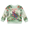 Watercolor Floral Crimson Rosella Kid Ugly Christmas Sweater It’s Aussie Christmas Time! - Aussie Hoodie