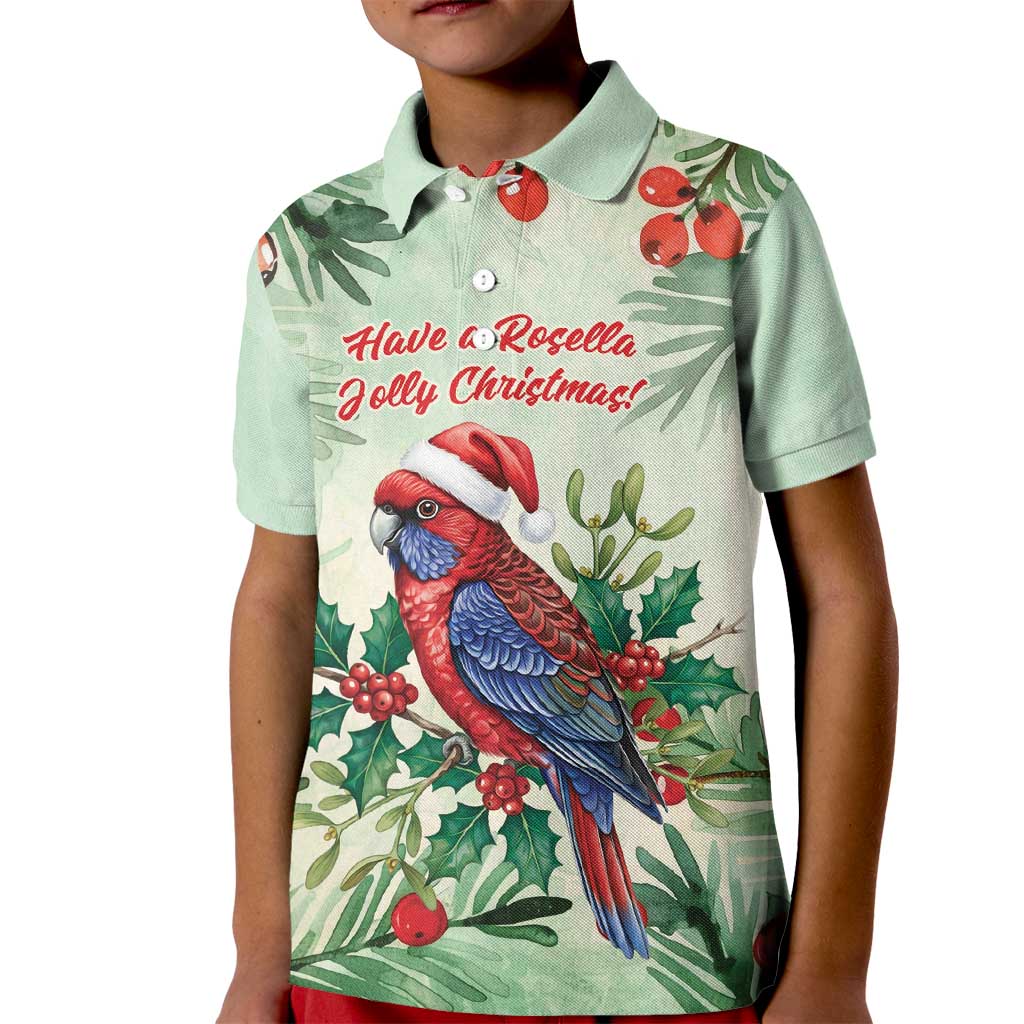 Watercolor Floral Crimson Rosella Kid Polo Shirt It’s Aussie Christmas Time! - Aussie Hoodie