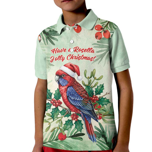 Watercolor Floral Crimson Rosella Kid Polo Shirt It’s Aussie Christmas Time! - Aussie Hoodie