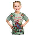 Watercolor Floral Crimson Rosella Kid T Shirt It’s Aussie Christmas Time! - Aussie Hoodie
