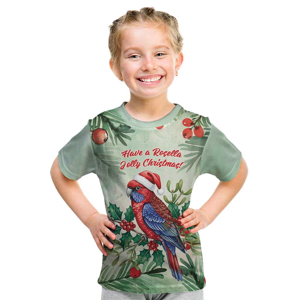 Watercolor Floral Crimson Rosella Kid T Shirt It’s Aussie Christmas Time! - Aussie Hoodie