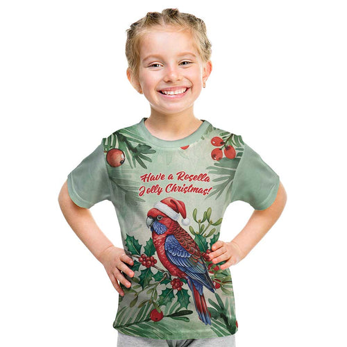 Watercolor Floral Crimson Rosella Kid T Shirt It’s Aussie Christmas Time! - Aussie Hoodie