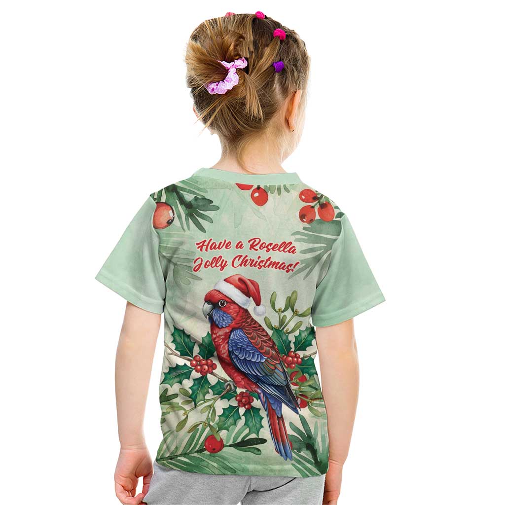 Watercolor Floral Crimson Rosella Kid T Shirt It’s Aussie Christmas Time! - Aussie Hoodie