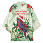 Watercolor Floral Crimson Rosella Kimono It’s Aussie Christmas Time! - Aussie Hoodie