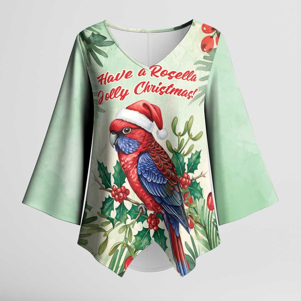 Watercolor Floral Crimson Rosella Kimono Sleeve Blouse It’s Aussie Christmas Time! - Aussie Hoodie