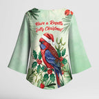 Watercolor Floral Crimson Rosella Kimono Sleeve Blouse It’s Aussie Christmas Time! - Aussie Hoodie