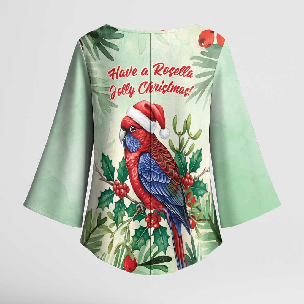 Watercolor Floral Crimson Rosella Kimono Sleeve Blouse It’s Aussie Christmas Time! - Aussie Hoodie