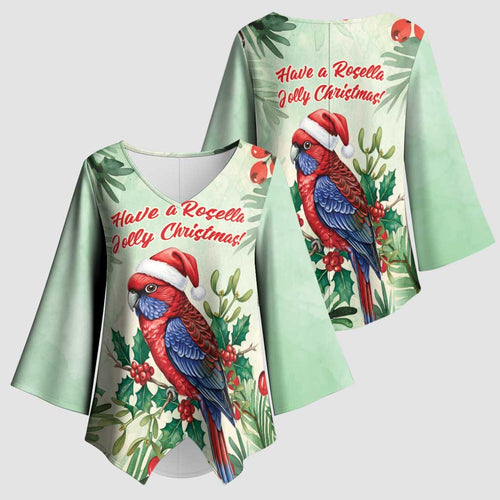 Watercolor Floral Crimson Rosella Kimono Sleeve Blouse It’s Aussie Christmas Time! - Aussie Hoodie