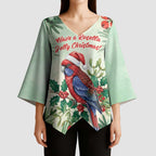 Watercolor Floral Crimson Rosella Kimono Sleeve Blouse It’s Aussie Christmas Time! - Aussie Hoodie