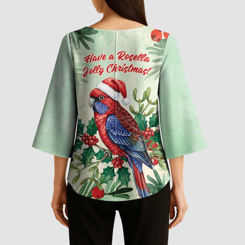 Watercolor Floral Crimson Rosella Kimono Sleeve Blouse It’s Aussie Christmas Time! - Aussie Hoodie