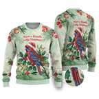 Watercolor Floral Crimson Rosella Ugly Christmas Sweater It’s Aussie Christmas Time! - Aussie Hoodie
