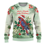 Watercolor Floral Crimson Rosella Ugly Christmas Sweater It’s Aussie Christmas Time! - Aussie Hoodie