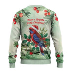 Watercolor Floral Crimson Rosella Ugly Christmas Sweater It’s Aussie Christmas Time! - Aussie Hoodie