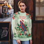 Watercolor Floral Crimson Rosella Ugly Christmas Sweater It’s Aussie Christmas Time! - Aussie Hoodie