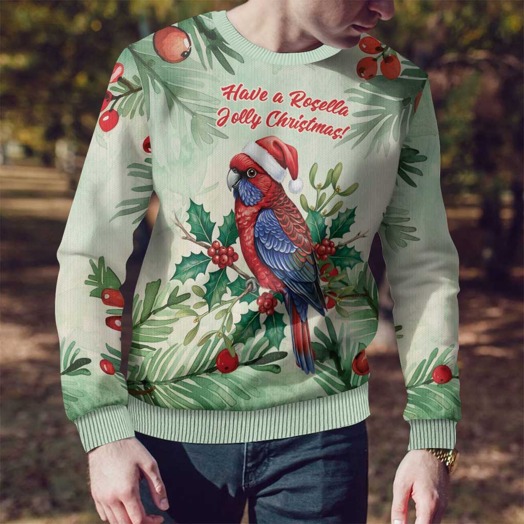 Watercolor Floral Crimson Rosella Ugly Christmas Sweater It’s Aussie Christmas Time! - Aussie Hoodie