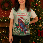 Watercolor Floral Crimson Rosella Christmas Knitted V-Neck Vest It’s Aussie Christmas Time! - Aussie Hoodie
