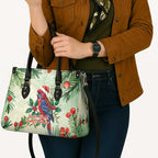 Watercolor Floral Crimson Rosella Leather Bag It’s Aussie Christmas Time! - Aussie Hoodie