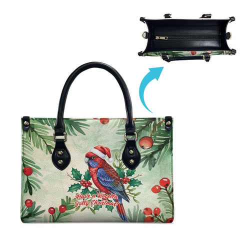Watercolor Floral Crimson Rosella Leather Bag It’s Aussie Christmas Time! - Aussie Hoodie