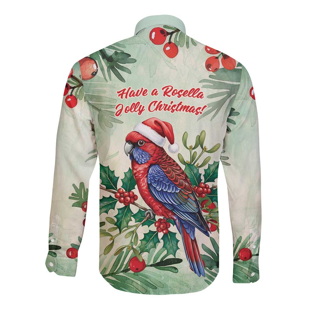 Watercolor Floral Crimson Rosella Long Sleeve Button Shirt It’s Aussie Christmas Time! - Aussie Hoodie