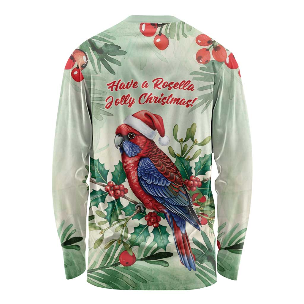 Watercolor Floral Crimson Rosella Long Sleeve Shirt It’s Aussie Christmas Time! - Aussie Hoodie