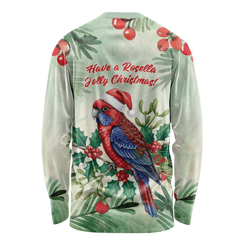 Watercolor Floral Crimson Rosella Long Sleeve Shirt It’s Aussie Christmas Time! - Aussie Hoodie