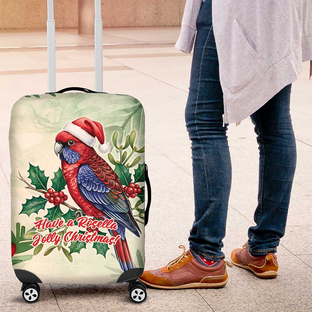 Watercolor Floral Crimson Rosella Luggage Cover It’s Aussie Christmas Time! - Aussie Hoodie